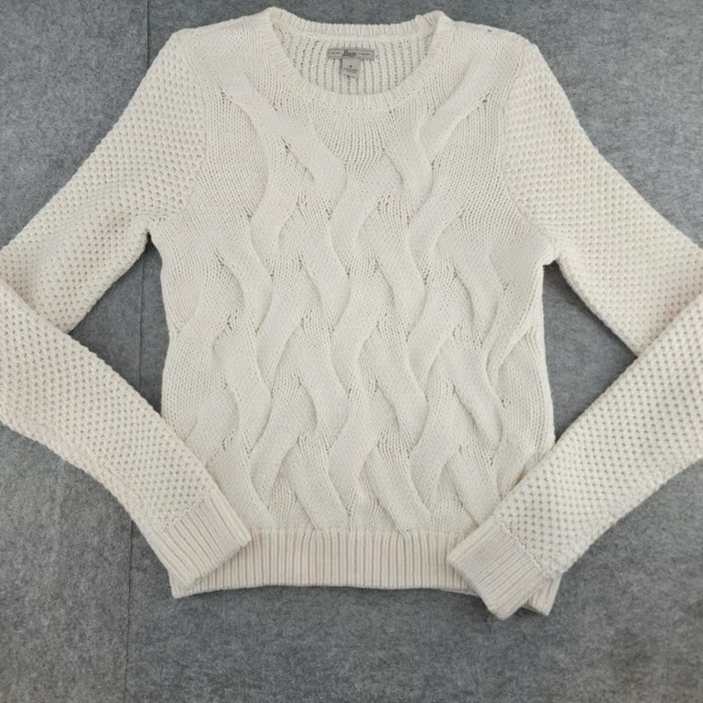 Classic Cable Knit Crewneck Sweater - Cream